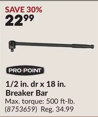 Princess Auto 1/2 in. dr x 18 in. Breaker Bar offer