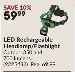 Princess Auto LED Rechargeable Headlamp/Flashlight offer