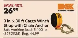 Princess Auto 3 in. x 30 ftCargo Winch Strap with Chain Anchor offer