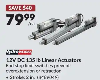 Princess Auto 12V DC 135 lb Linear Actuators offer
