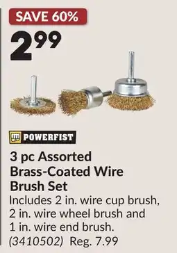 Princess Auto 3 pc Assorted Brass-Coated Wire Brush Set offer