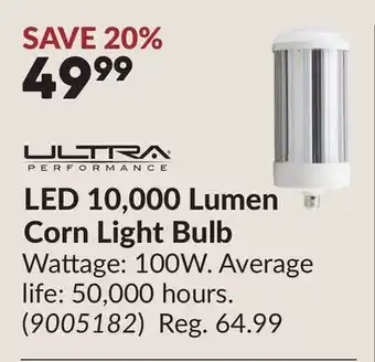Princess Auto LED 10,000 Lumen Corn Light Bulb offer