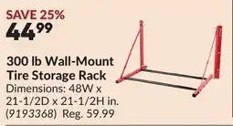 Princess Auto 300 lb Wall-Mount Tire Storage Rack offer