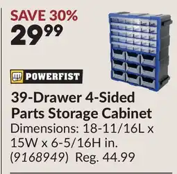 Princess Auto 39-Drawer 4-Sided Parts Storage Cabinet offer