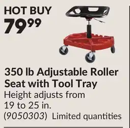 Princess Auto 350 lb Adjustable Roller Seat with Tool Tray offer