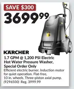 Princess Auto 1.7 GPM @ 1,200 PSI Electric Hot Water Pressure Washer, Special Order Only offer