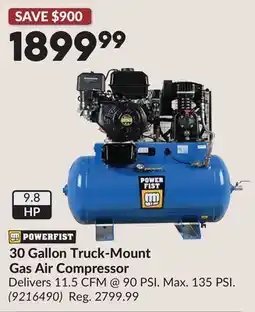Princess Auto 30 Gallon Truck-Mount Gas Air Compressor offer