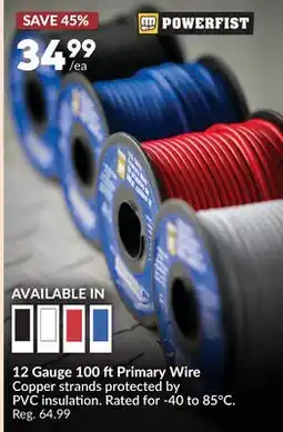 Princess Auto 12 Gauge 100 ft Primary Wire offer