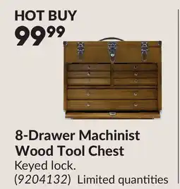 Princess Auto 8-Drawer Machinist Wood Tool Chest offer