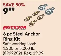 Princess Auto 6 pc Steel Anchor Ring Kit offer