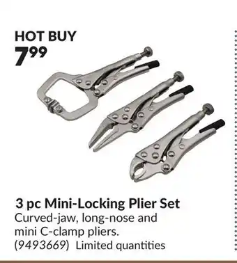 Princess Auto 3 pc Mini-Locking Plier Set offer