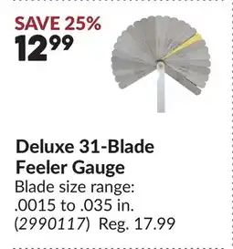 Princess Auto Deluxe 31-Blade Feeler Gauge offer