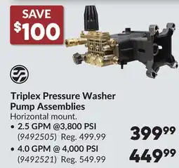 Princess Auto Triplex Pressure Washer Pump Assemblies, 2.5 GPM @3,800 PSI offer