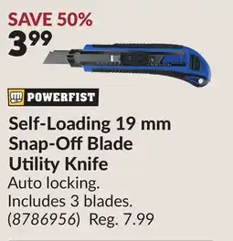 Princess Auto Self-Loading 19 mm Snap-OffBlade Utility Knife offer