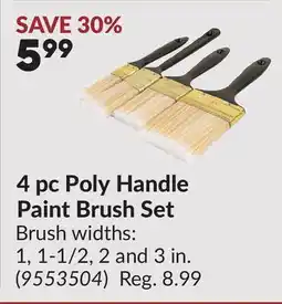 Princess Auto 4 pc Poly Handle Paint Brush Set offer