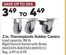 Princess Auto 2 in. Thermoplastic Rubber Casters offer