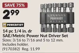 Princess Auto 14 pc 1/4 in. dr SAE/Metric Power Nut Driver Set offer