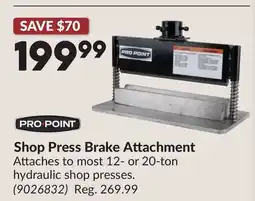 Princess Auto Shop Press Brake Attachment offer