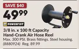 Princess Auto 3/8 in. x 100 ftCapacity Hand-Crank Air Hose Reel offer