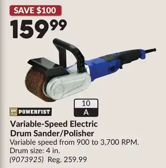 Princess Auto Variable-Speed Electric Drum Sander/Polisher offer