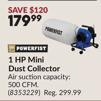 Princess Auto 1 HP Mini Dust Collector offer