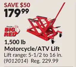 Princess Auto 1,500 lb Motorcycle/ATV Li offer