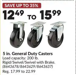 Princess Auto 5 in. General Duty Casters offer