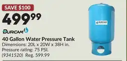 Princess Auto 40 Gallon Water Pressure Tank offer