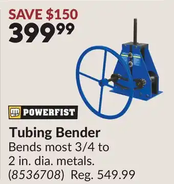 Princess Auto Tubing Bender offer
