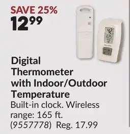Princess Auto Digital Thermometer with Indoor/Outdoor Temperature offer