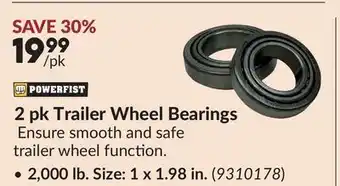 Princess Auto 2 pk Trailer Wheel Bearings offer
