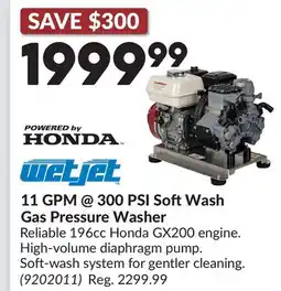 Princess Auto 11 GPM @ 300 PSI SoftWash Gas Pressure Washer offer