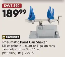 Princess Auto Pneumatic Paint Can Shaker offer