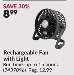 Princess Auto Rechargeable Fan with Light offer