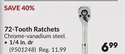 Princess Auto 72-Tooth Ratchets 1/4 in. dr offer