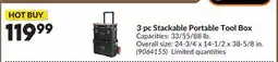 Princess Auto 3 pc Stackable Portable Tool Box offer