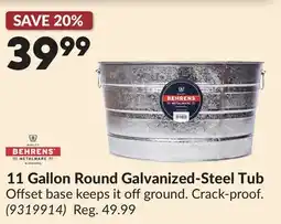 Princess Auto 11 Gallon Round Galvanized-Steel Tub offer