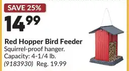 Princess Auto Red Hopper Bird Feeder offer