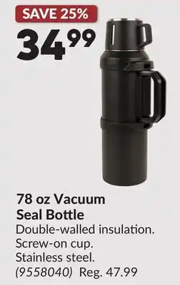Princess Auto 78 oz Vacuum Seal Bottle offer