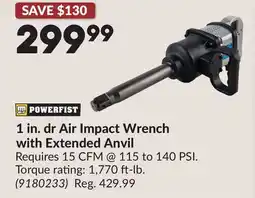 Princess Auto 1 in. dr Air Impact Wrench with Extended Anvil offer
