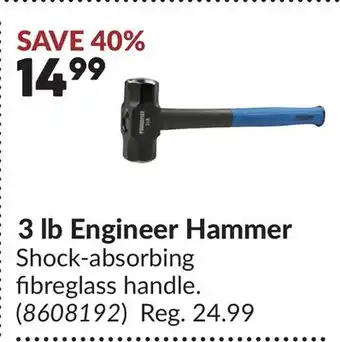 Princess Auto 3 lb Engineer Hammer offer