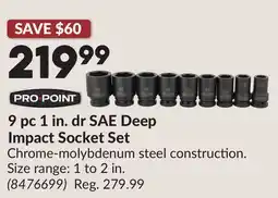 Princess Auto 9 pc 1 in. dr SAE Deep Impact Socket Set offer