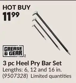 Princess Auto 3 pc Heel Pry Bar Set offer