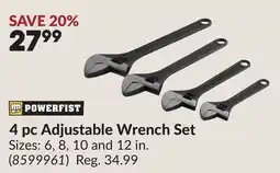 Princess Auto 4 pc Adjustable Wrench Set offer