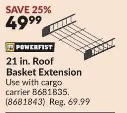 Princess Auto 21 in. Roof Basket Extension offer