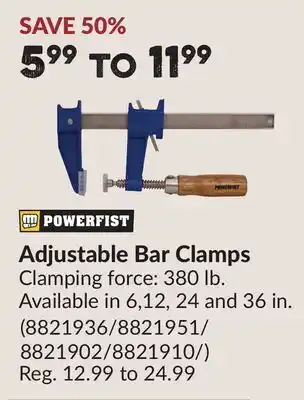 Princess Auto Adjustable Bar Clamps offer