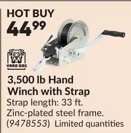 Princess Auto 3,500 lb Hand Winch with Strap offer