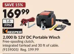 Princess Auto 2,000 lb 12V DC Portable Winch offer