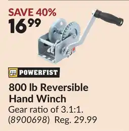 Princess Auto 800 lb Reversible Hand Winch offer