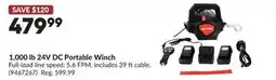 Princess Auto 1,000 lb 24V DC Portable Winch offer
